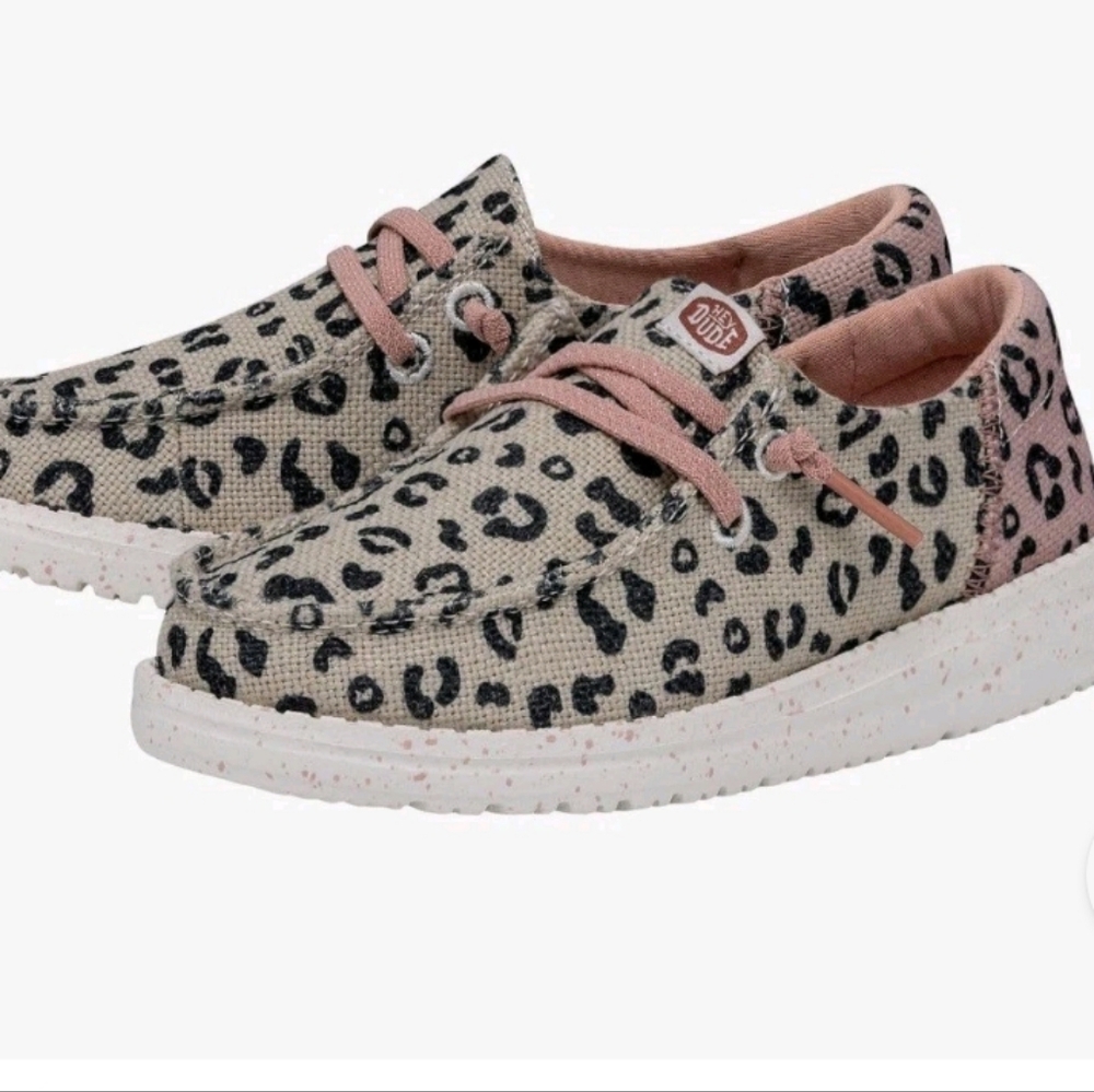 Hey Dude Kids Sneakers - Pink and Black Leopard